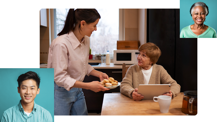 Aide aux repas à domicile pour personnes âgées